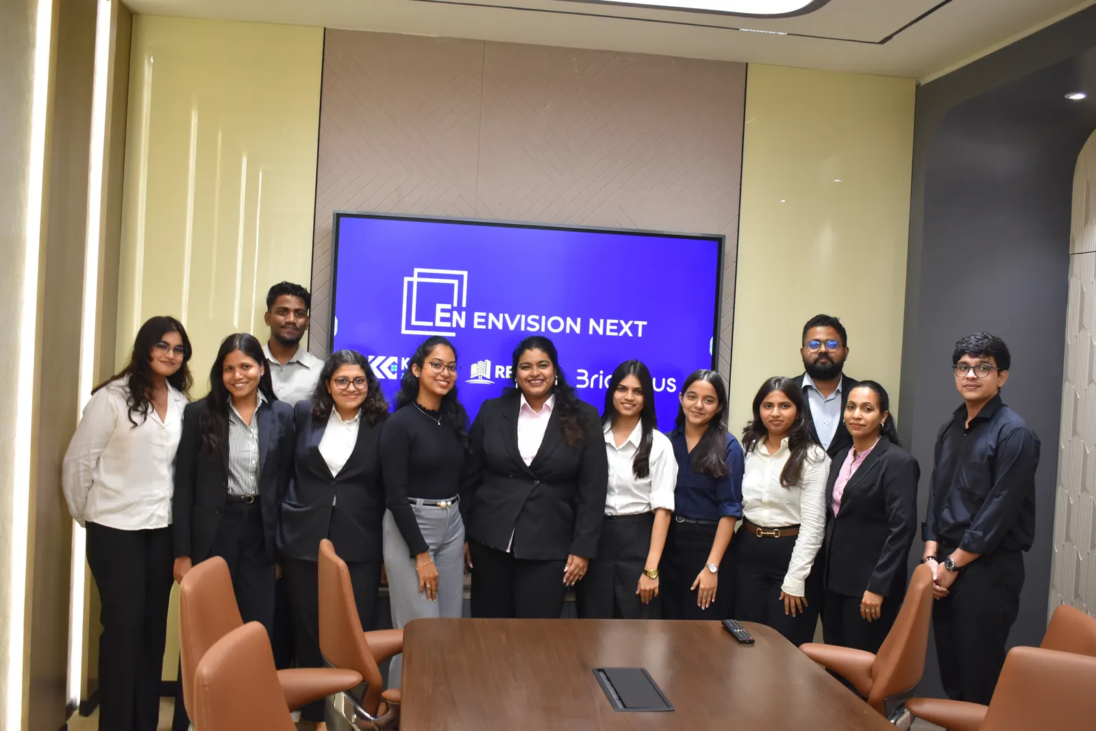 The team together in the boardroom
